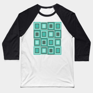 Sixties and seventies geometric pattern in green tones Baseball T-Shirt